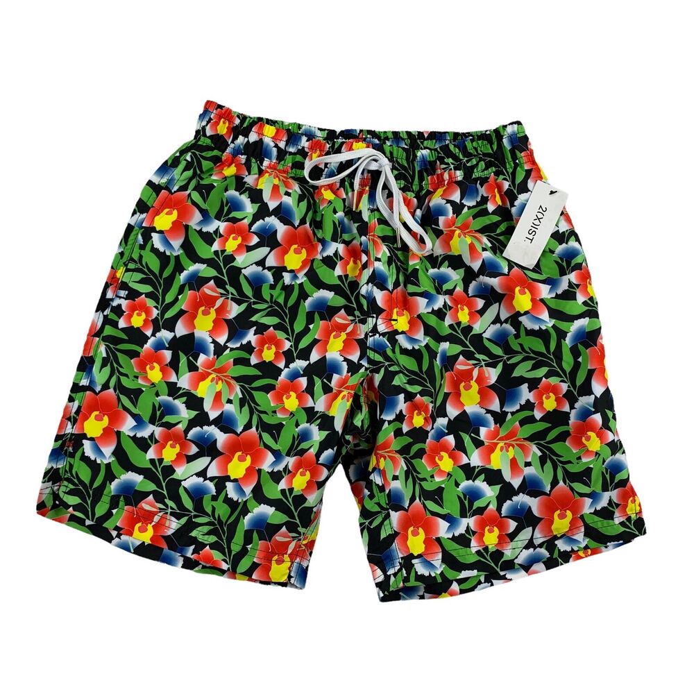 2(X)ist Mens Catalina 16" Quick-Dry Floral Swim Trunks Shorts Multicolor M